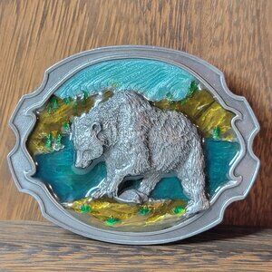 Siskiyou Grizzly Bear Belt Buckle - 1984